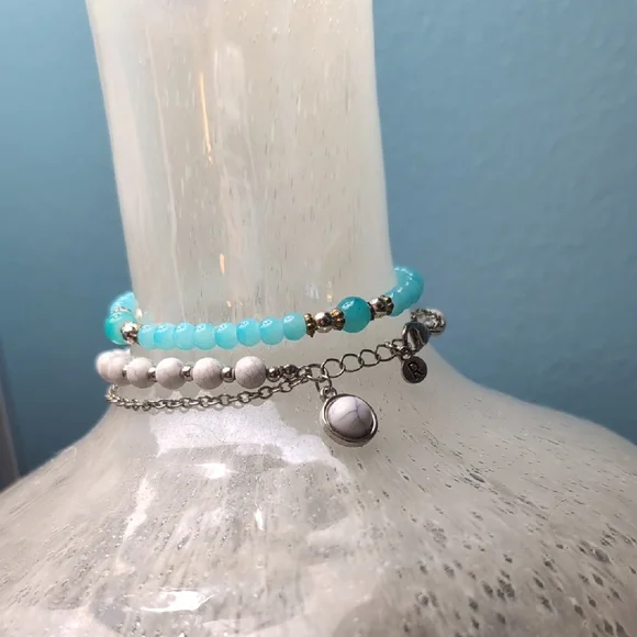 Bohemian Silver and Blue Charm Bracelet - Picture 2 of 5